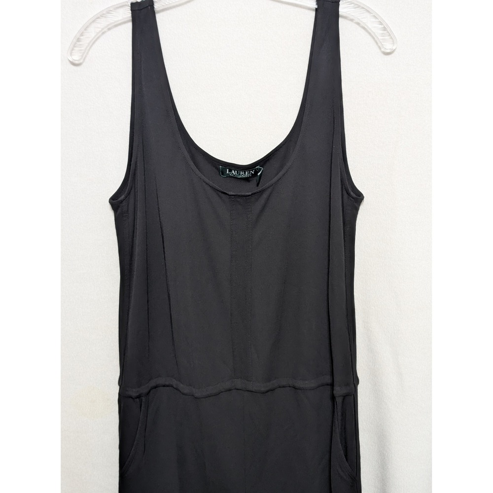 Lauren Ralph Lauren Womens Black Sleeveless 
Scoop Neck Pocket Jumpsuit Large